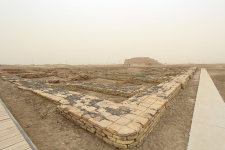 Image of the ancient city of Ur, One of the most important monuments in Iraq and that goes back to the Sumerian period which are located in the province of Dhi Qar in southern Iraq.の写真素材