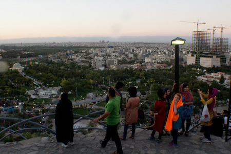 Mashhad Iran   August 30 2014: Aerial view of the Holy City of Mashhad and the shrine of Imam Reza...
