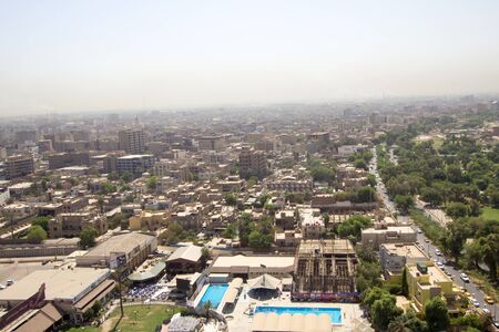 Aerial photo of the city of Baghdad, and shows where residential complexes. The city of Baghdad, capital of Iraq.のeditorial素材