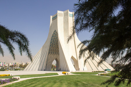 Image Azadi Tower in the Iranian capital Tehran, It is the most important monument in Iran and also called Statue of Liberty, It is a place for military reviews and protests in Iran.のeditorial素材