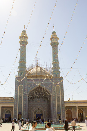 picture of Door of The shrine of Fatima Almasomh , It is the shrine to the Shiite sect and is located in the city of Qom. And contains a huge golden dome and a number of minarets aureus and the huge doors. picture of Door of The shrine of Fatima Almasomh , It is the shrine to the Shiite sect and is located in the city of Qom. And contains a huge golden dome and a number of minarets aureus and the huge doors.