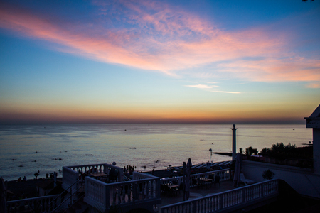 vanilla sky sea clouds sunset is very beautifulの写真素材