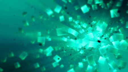Colorful abstract cubes in space texture isolated. 3D illustrationの写真素材
