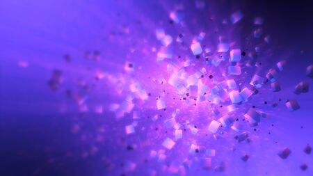 Colorful abstract cubes in space texture isolated. 3D illustrationの写真素材