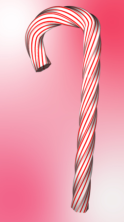 Red white swirled candy on isolate background.の写真素材