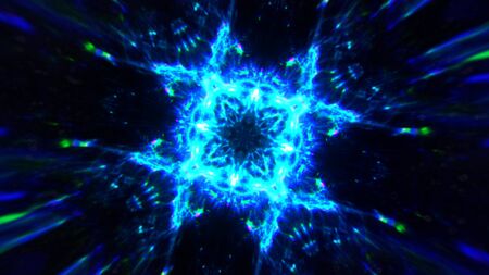 Blue glowing abstract tekustura abstraction, smoke, lines, rectangles on a black background,の写真素材