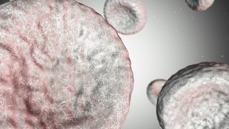 Realistic molecule bacterium white illustration graphics 3dの写真素材