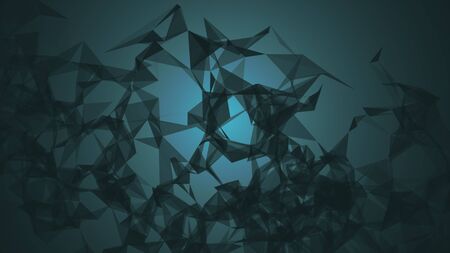 Futuristic shape. Computer generated abstract background. Lines points trianglesの写真素材