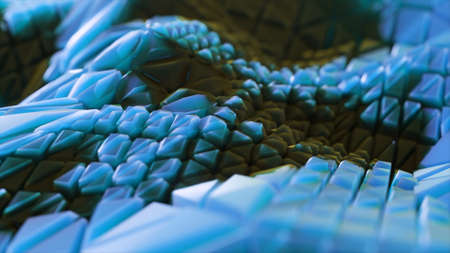 Abstract composition with growing pieces of crystals. Abstract background. 3d illustration