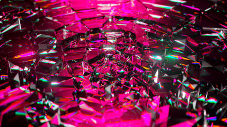 Glass whirlpool. Pink black color. 3d illustrationの写真素材