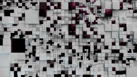 Abstract background. 3d black white cubes. Futuristic concept of network, data, digital. 3d...