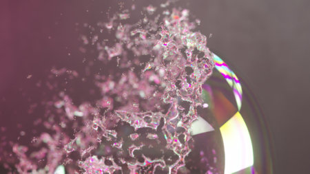 Soap bubbles isolated on black background. Bright soap bubble perfect for digital composing....