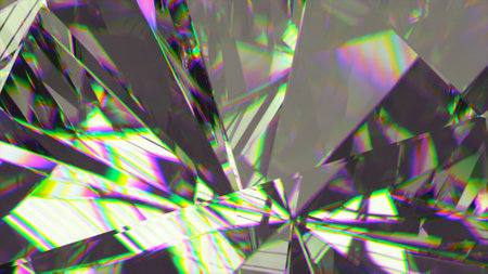 Diamond close up. Edges of a diamond. Refraction of light. Rainbow.Transparent. Gemstone. 3d...