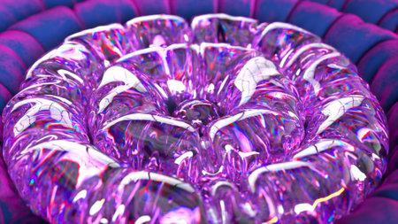 Transparent silvery bubbles appear on the ground. Lots of inflatable rings on the ground. Drop of mercury. High quality 3d illustrationの写真素材