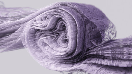 A swirl of light purple lace offers a delicate and ethereal visual experience. 3D illustrationの写真素材