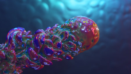 A ball of paint flies, leaving behind a trail of liquid colored waves and splashes. A seeing stream of thick paint. High quality 3d illustrationの写真素材