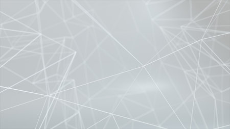 Network animation connected dots on white background. 3d illustration