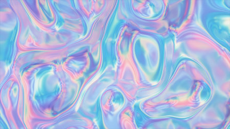 Animated 3D waving fabric texture. Liquid holographic background. Smooth wave surface of silk fabric...
