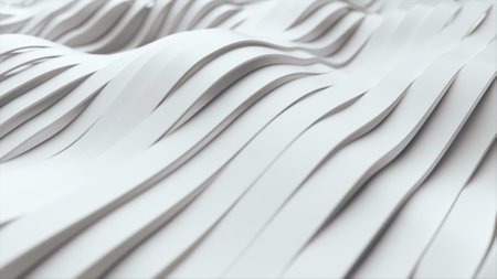 Abstract background with white wavy stripes. Modern black background template for documents, reports...
