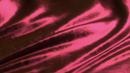 3d illustration of a red developing fabric with patterns. Elegant and luxurious fashionable dynamic...