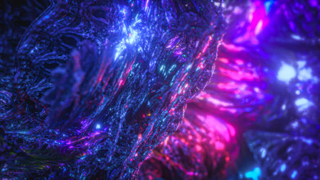 Abstract reflective neon ultraviolet surface.. Abstract 3d illustration for Night Party Posters,...