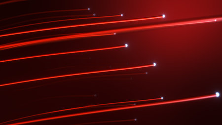 Abstract technology background. Distribution of the light signal on Optical fibers. Electric circuit...