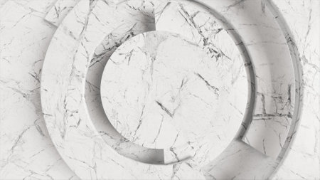 Modern business video background. Rotating parts of a circle. Spiral surface concept. 3d illustrationの写真素材