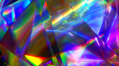 The light passes through the facets of a slowly rotating diamond and creates repetitive sparkling...