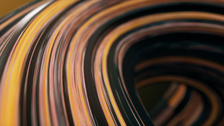 Abstract 3d illustration, rotating twisted shape, motion background design,