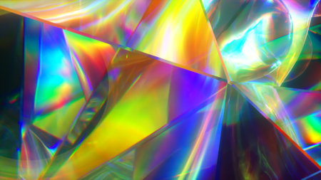 The light passes through the facets of a slowly rotating diamond and creates repetitive sparkling...