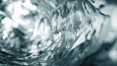 Water moves in a glass in slow motion. Abstract water background. 3d illustration