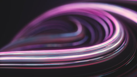 Abstract 3d illustration, rotating twisted shape, motion background design,