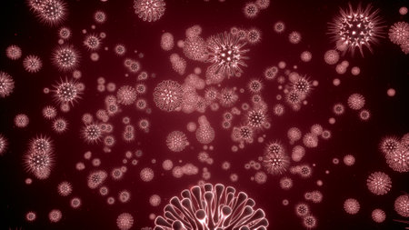 Pathogen outbreak of bacterium and virus, disease causing microorganisms like the Coronavirus - 3d...