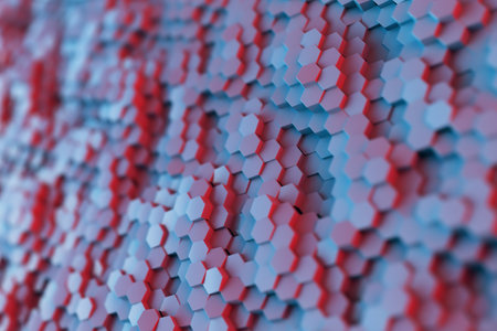 Abstract hexagonal motion background. Modern 3d illustration