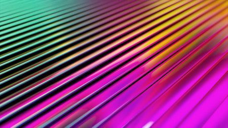 3d wavy surface. Abstract waving background with neon ripples. Liquid multicolor pattern, moving shapes. 3d illustrationの写真素材