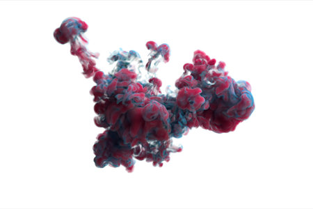 Pink Blue Color Burst - colorful smoke powder explosion fluid ink particles slow motion. 3d...