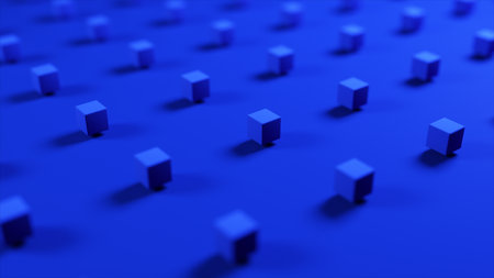Abstract background with marvelous colorful cubes. Minimalistic design. 3d illustrationの写真素材