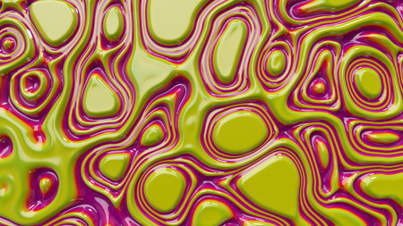 Abstract wavy dynamic surface. Neon blue purple abstract liquid background with ripple wave. Motion...