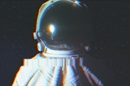 3d illustration in the style of an old broken TV with the effects of noise, glitch, and shromatic...