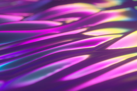 Abstract holographic oil surface background, foil wavy surface, wave and ripples, ultraviolet modern...