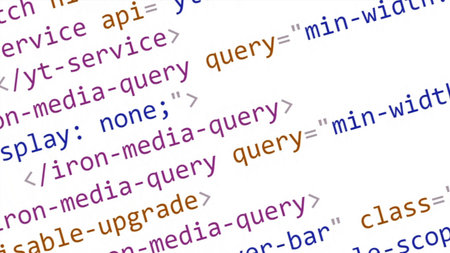 HTML code on the computer screen on a white background