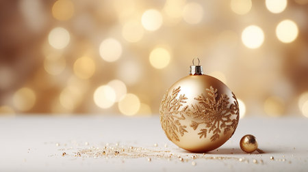 Christmas golden layer with patterns. On a blurred background.の素材