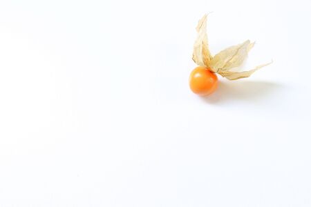 A fresh cape gooseberry isolated on white background.の写真素材