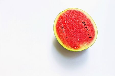 Half watermelon isolated on white background.の写真素材