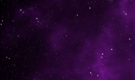 Space scape illustration astronomy graphic design background with gas clouds and glowing stars in deep universe.の写真素材
