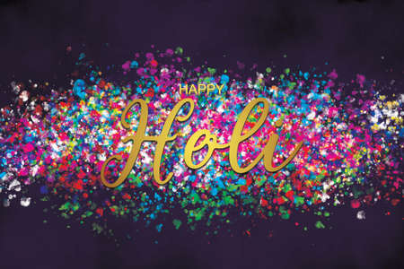 Happy Holi, the festival of colours of India illustration background.の写真素材