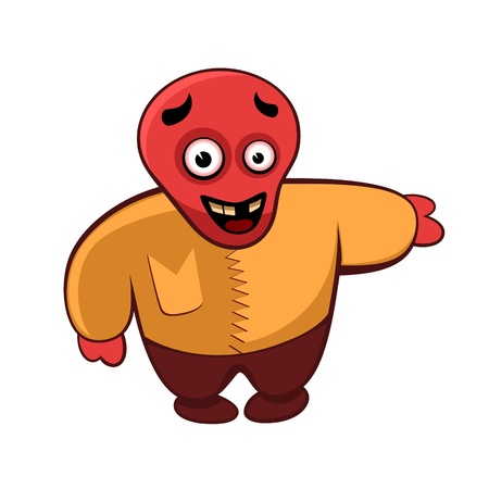 Happy red monsterのイラスト素材