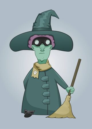 Witch flying ace characterのイラスト素材