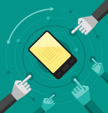 Concept of using smart devices and mobile technologies in our everyday lifeのイラスト素材