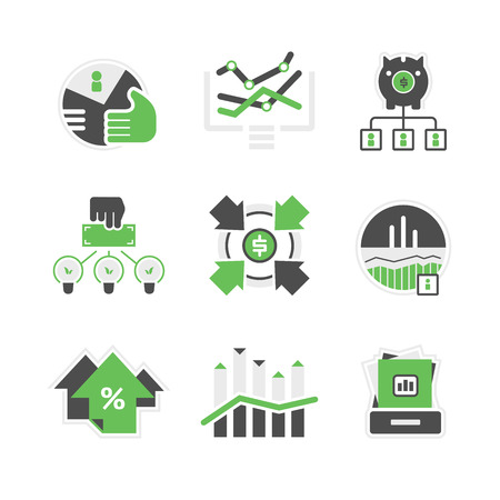 Set of icons of financial market and investment. のイラスト素材
